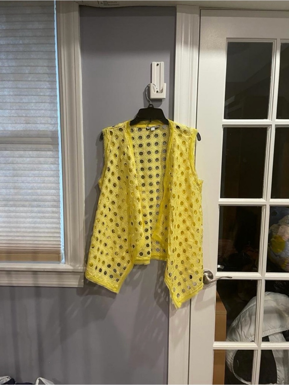 Vintage polka dot open front cardigan blazer vest